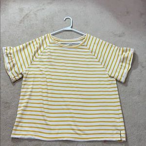 Preppy yellow and white striped tee